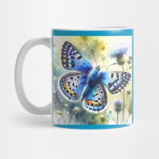 Adonis Blue - Watercolor Buterfly Mug